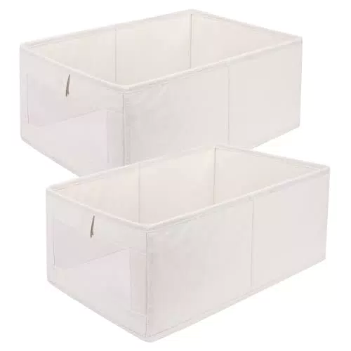 Sosayet Organizer per Armadio, Scatola Portaoggetti Pieghevole con Finestra Trasparente