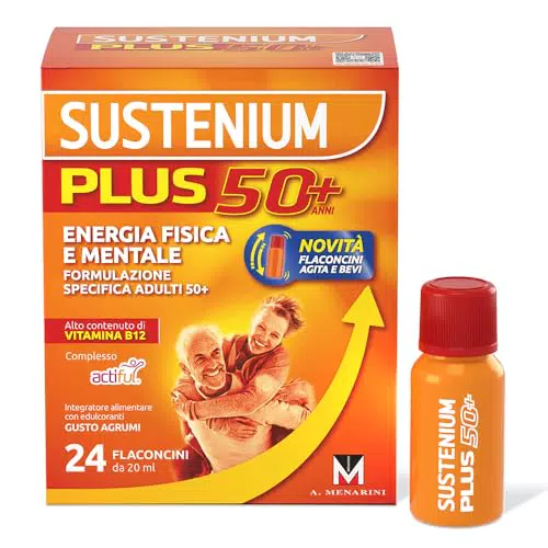 Sustenium Plus 50+: integratore energizzante per adulti over 50 in flaconcini