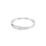 Swarovski Bracciale Rigido Hyperbola con Taglio Misto Placcato Rodio