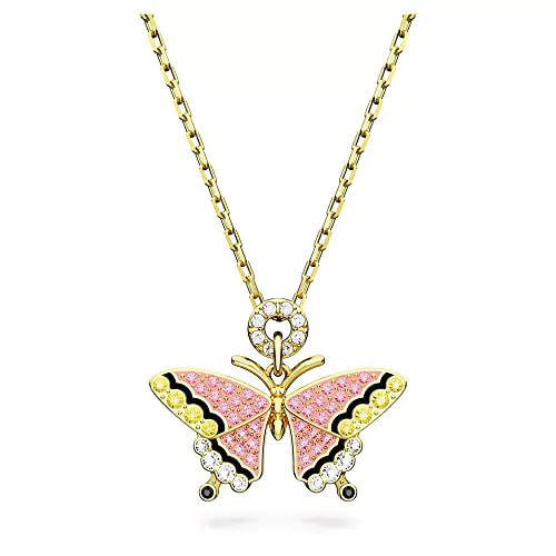 Swarovski Idyllia Collana Pendente a Farfalla in Placcato Oro