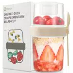 Tazza per Cereali e Yogurt da Asporto con Cucchiaio - Doppia Parete, Microonde e Congelatore