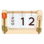 THUN Calendario da Tavolo in Ceramica Decorata a Mano - Linea Happy Country