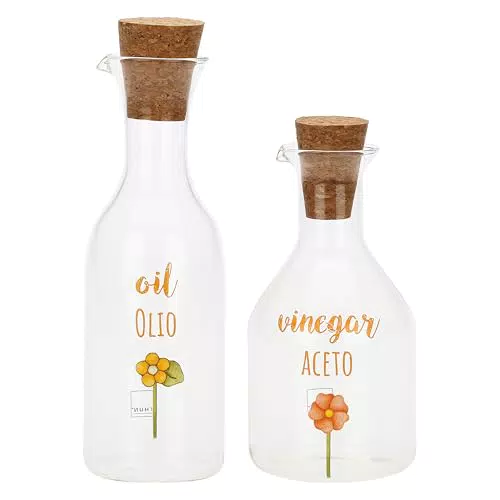 THUN Set Olio e Aceto in Vetro e Sughero - Collezione Happy Country