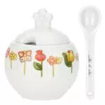 THUN Zuccheriera con Cucchiaino in Porcellana - Collezione Happy Country