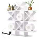 Tic Tac Toe - Porta carta igienica impermeabile per bagno, montaggio a parete