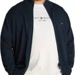 Tommy Hilfiger Pullover Uomo con Cerniera Essential Cotton Zip Thru Collo a Lupetto