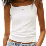 Tommy Jeans Top Essential Strap Donna con Spalline Sottili
