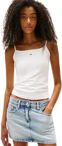 Tommy Jeans Top Essential Strap Donna con Spalline Sottili
