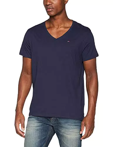Tommy Jeans Tjm Original Jersey V Neck Tee Top in Maglia a Maniche Corte
