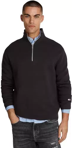Tommy Jeans Pullover Uomo Regular Fit Half Zip Collo a Lupetto