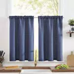 Topick Tendine per Finestra Effetto Lino in Tessuto Jacquard per Cucina e Soggiorno