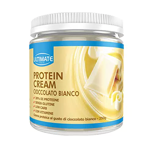 Ultimate Italia Crema Proteica Spalmabile 30% senza Zuccheri al Gusto Cioccolato Bianco