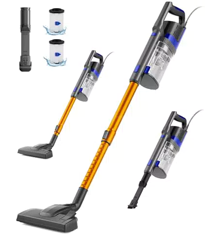 VACTechPro Aspirapolvere con Filo e Pattumiera da 800ML per Pavimenti Duri