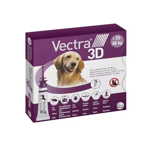 VECTRA 3D Antiparassitario per Cane - 3 Pipette Antipulci