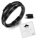 VU100 Bracciale in Pelle per Papà - Regalo Festa del Papà e Compleanno