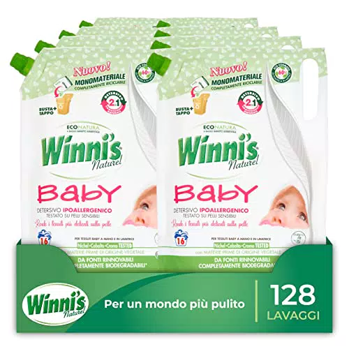 Winni's Detersivo Lavatrice Baby Ipoallergenico con Smacchianti Naturali