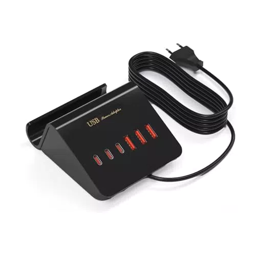 WUKUR Stazione di Ricarica USB Multipla 25W Caricatore Rapido per Dispositivi