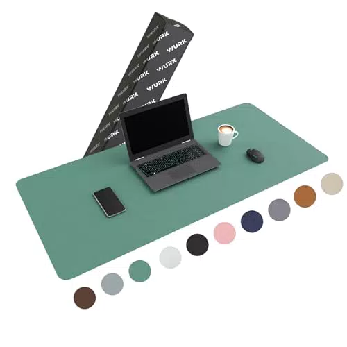 WURK Tappetino per Mouse Grande in Pelle PU Impermeabile e Antiscivolo