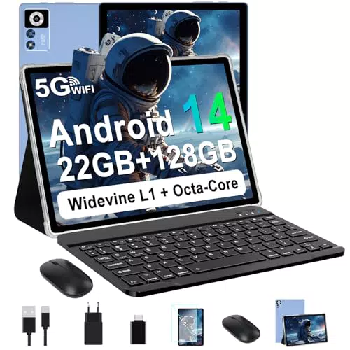 ZIOVO Tablet Android 14, 10" 22GB RAM, 128GB ROM, 5G WiFi, Octa-Core, 8000mAh