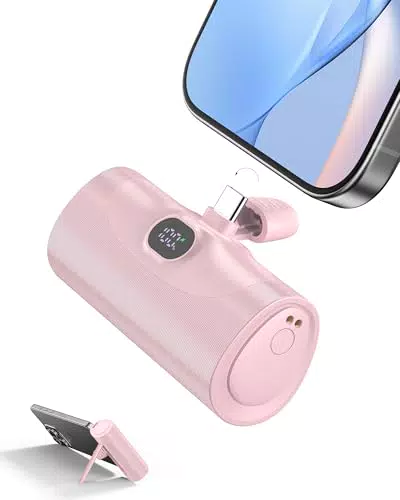 Mini Power Bank 5000mAh Ricarica Rapida 20W con Supporto per iPhone e Samsung