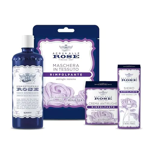 Acqua alle Rose - Kit Routine Viso Rimpolpante con Tonico, Crema e Siero