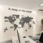 Mappa del Mondo 3D - Adesivo Murale Decorativo per Soggiorno e Ufficio