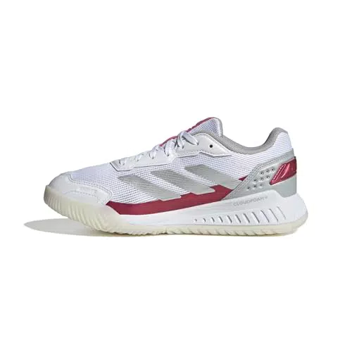 adidas Courtquick W Padel, Scarpe Donna, Cloud White/Silver Metallic/Lucid Pink