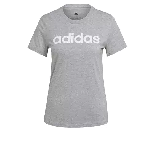 adidas Essentials Slim Logo, T-shirt Donna, Black/White