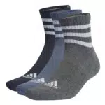 Adidas 3-Stripes Calzini Sportivi Mid-Cut Unisex con Imbottitura