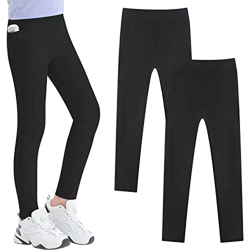 Adorel Leggings Sportivi Yoga per Bambina - Pantaloni Comodi da Allenamento