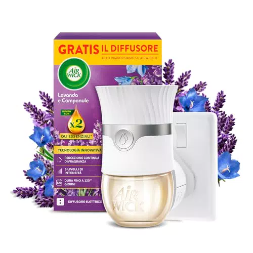 Air Wick Diffusore Elettrico di Oli Essenziali alla Fragranza Lavanda e Campanule