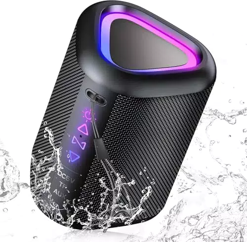 Aowoka Cassa Bluetooth Portatile Impermeabile IPX7 con Luce LED e Bassi Potenti