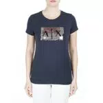 Armani Exchange T-shirt Basic con logo sequin per Donna
