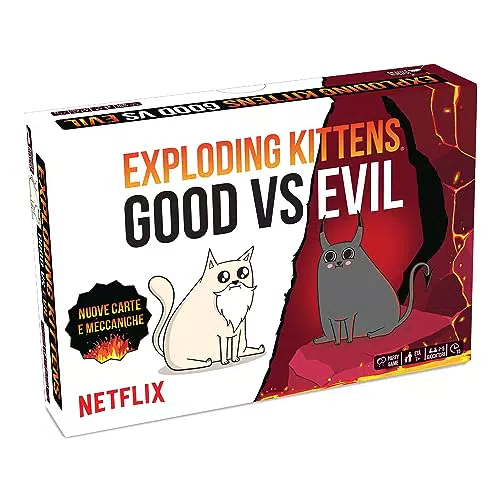 Asmodee Exploding Kittens: Gioco da Tavolo Good vs Evil per 2-5 Giocatori, 7+ Anni