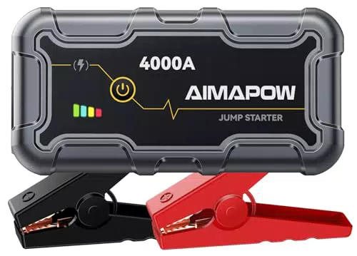 AIMAPOW Avviatore Batteria Auto 4000A Jump Starter 12V con Torcia a LED