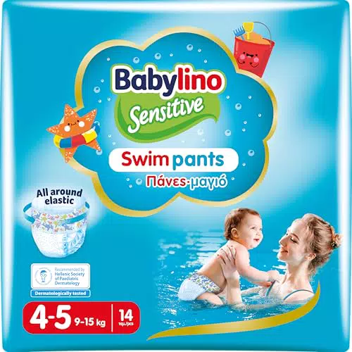 Babylino Sensitive SwimPants, Pannolini per Mare e Piscina, Taglia 4-5