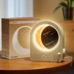 Blonbar Sveglia e Lampada di Luna con 10 Suoni Naturali e Luminosità Regolabile