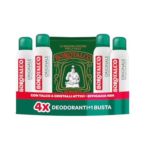 Borotalco Deodorante Spray Originale con Talco, 48h Efficacia senza Alcool