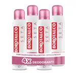Borotalco Deodorante Spray Seta, Talco a Cristalli Attivi, 48h Protezione Asciutta