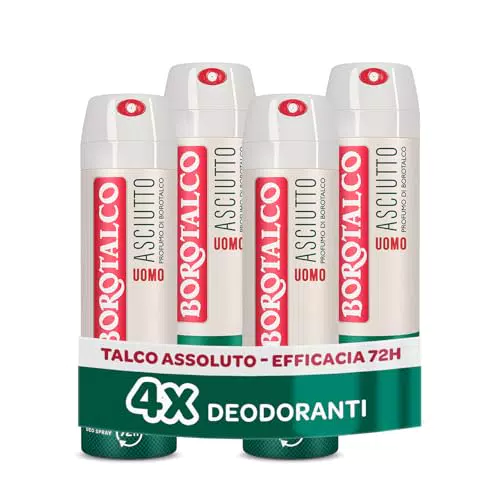 Borotalco Deodorante Uomo Spray Asciutto Originale con Talco Assoluto 72h