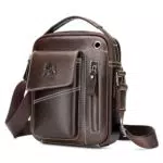Borsello Uomo in Vera Pelle - Borsa a Tracolla Casual per iPad e Viaggio