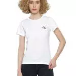 Calvin Klein Maglietta Slim Tee Monologo a Maniche Corte per Donna