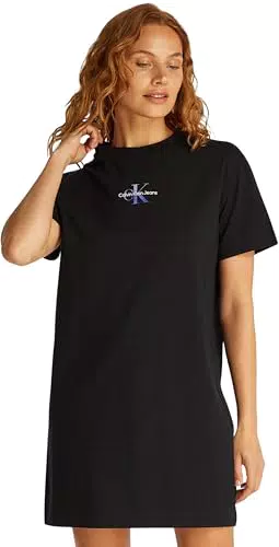 Calvin Klein Monologo Tee Dress J20J225273 per Donna - Vestito Elegante