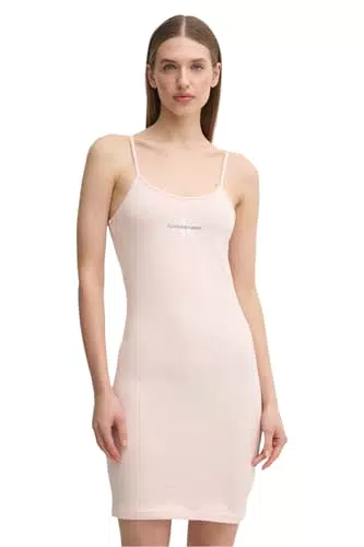 Calvin Klein Monologo Strappy Dress - Abito Donna a T-Shirt