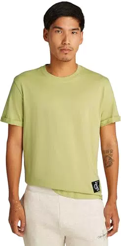 Calvin Klein T-shirt Maniche Corte Uomo Badge Turn Up Sleeve Scollo Rotondo