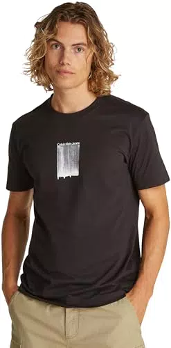 Calvin Klein T-Shirt Uomo Maniche Corte Brush Stroke Graphic Tee Regular Fit