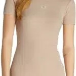 Calvin Klein Abito Aderente Washed Woven Label Rib Dress J20J225265 per Donna