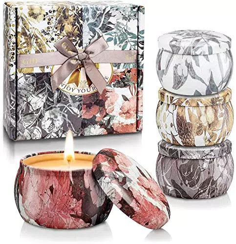 Candele Profumate in Latta Decorativa - Cera di Soia con Lavanda e Rosmarino