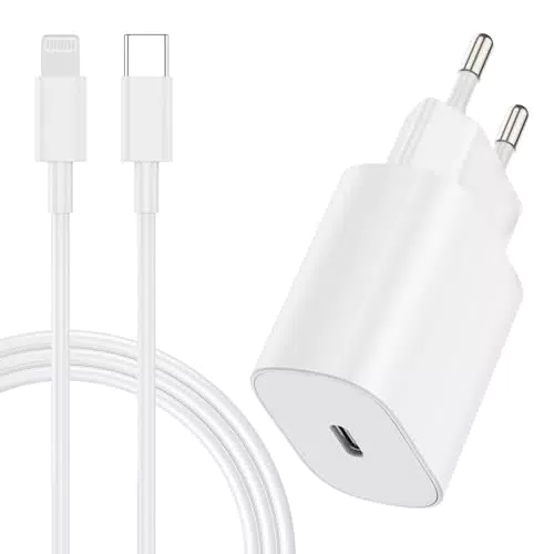 Caricatore veloce Apple 20W USB C con cavo Lightning 2M per iPhone e iPad