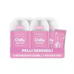 Chilly, Detergente Intimo Delicato, Detergente per l'Igiene Intima con Molecola Antiodore - Formula Delicata e Lenitiva - PH 5